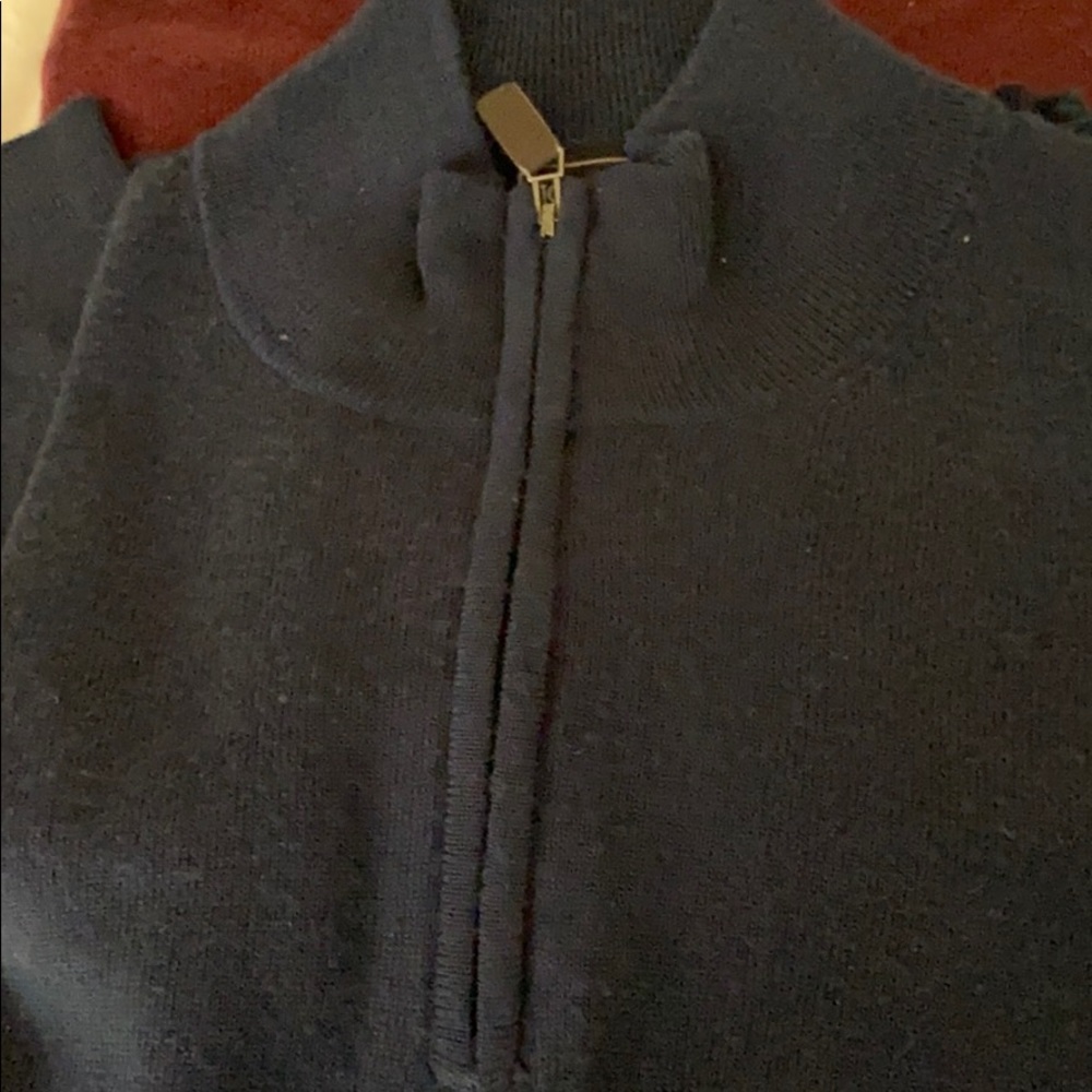 Merino wool traveler quarter zip sweater brown